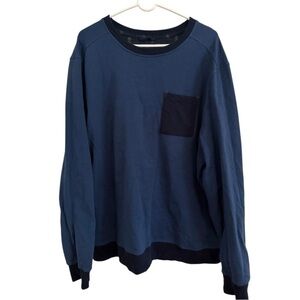 Pendleton Vintage XXL Long Sleeve Pocket Shirt Blue Crewneck Pullover 90s